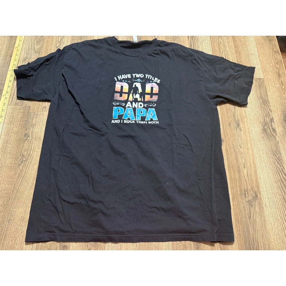 Zuni Sportswear T-Shirt Mens 3XL Black Dad Papa Graphic Excellent Condition